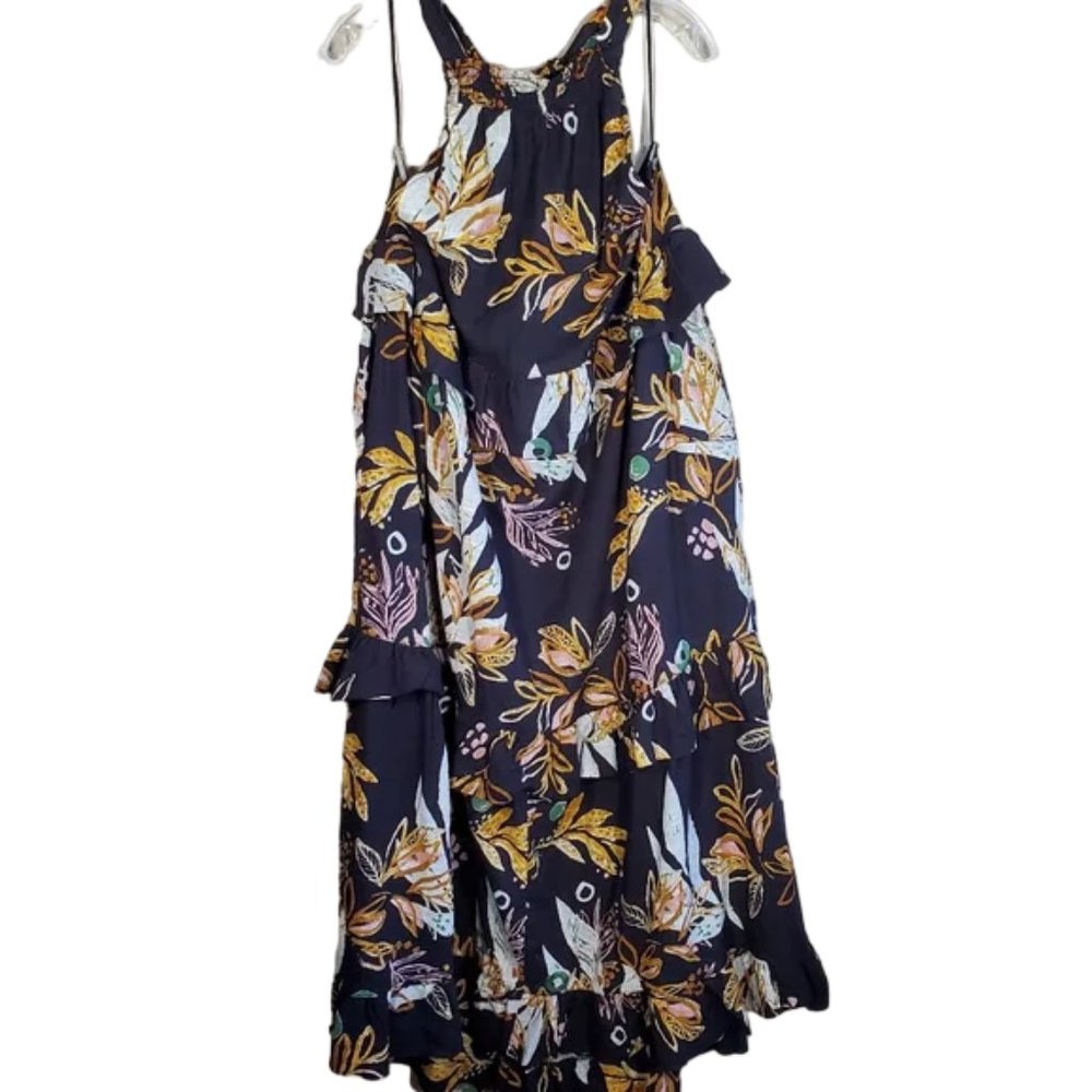 Free People Anita Floral Printed Maxi Dress Boho Lagenlook Wedding Party S